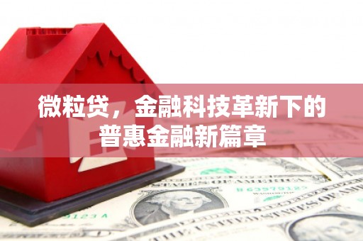 江干微粒贷，金融科技革新下的普惠金融新篇章