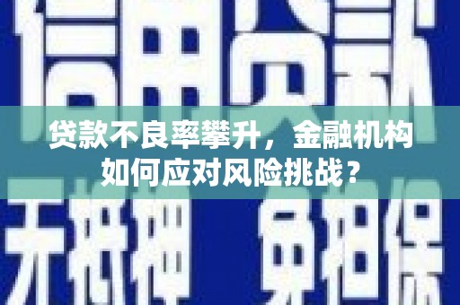 江干贷款不良率攀升，金融机构如何应对风险挑战？