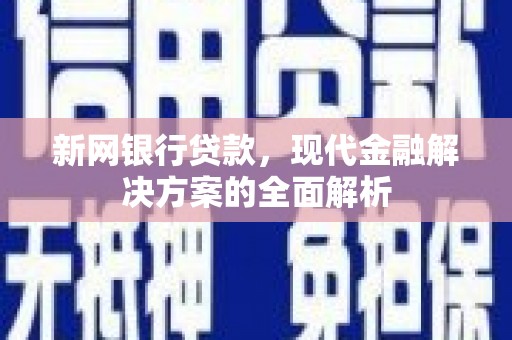 江干新网银行贷款，现代金融解决方案的全面解析