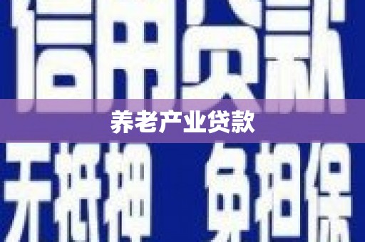江干养老产业贷款