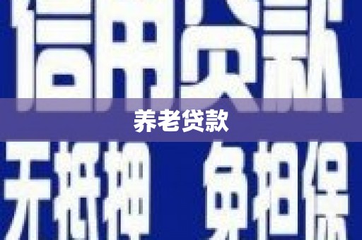 江干养老贷款
